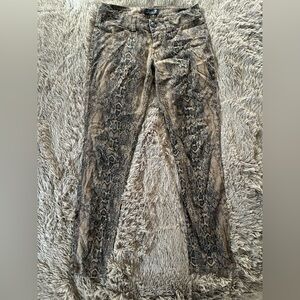 Seven7 Women's Snakeskin Skinny Jeans - Black and Tan